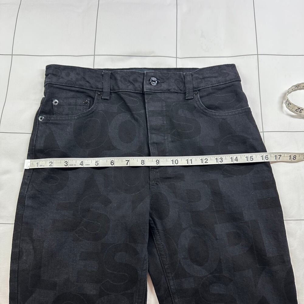 The Kooples Jeans Womens 27 Black Logo High Rise Flare Leg Button Fly Rock Edgy - Picture 9 of 13